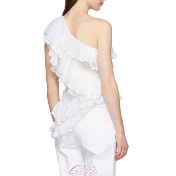 Isabel Marant Zellery Endless Summer One-Shoulder Tank Top White - Picture 3 of 5